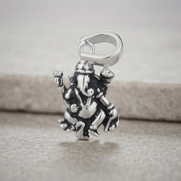 Ganesha Sterling Silver Pendant - Divine Charm-1283-1-9