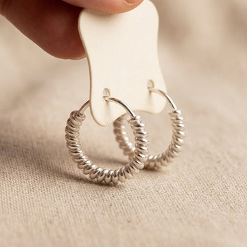 Simple Real Silver Twisted Hoop Earrings | Daily Wear-414-1-3