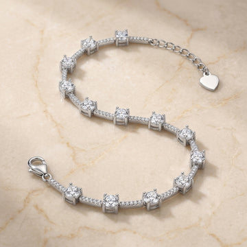Sparkling 925 Silver CZ Bracelet for Women-1104-8-3
