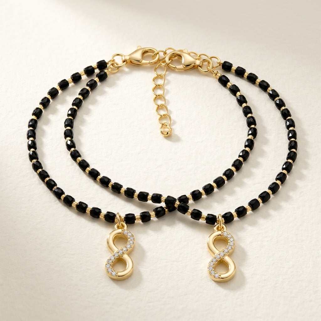 Little Star Baby Anklets with Sparkling Infinity Charm-1050-3-4