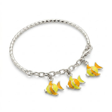 Adorable Sterling Silver Baby Kada Bracelet with Fish-1012-6-1