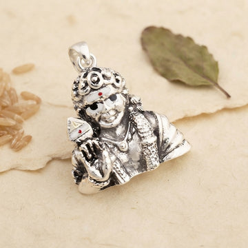 Lord Hanuman Silver Pendant - Auspicious Charm-1307-3-5