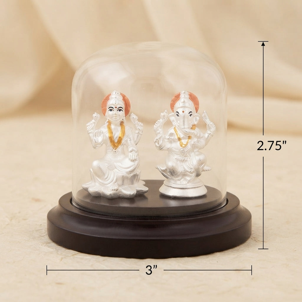 999 Pure Silver Lakshmi Ganesh Idol | Pooja & Gifting-1198-7-6