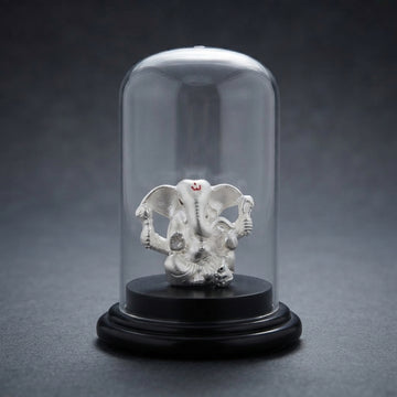 Auspicious 999 Silver Ganesh Idol for Car & Home-1203-5-13