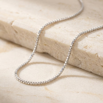 Elegant 925 Sterling Silver Box Chain for Women & Kids-986-8-7