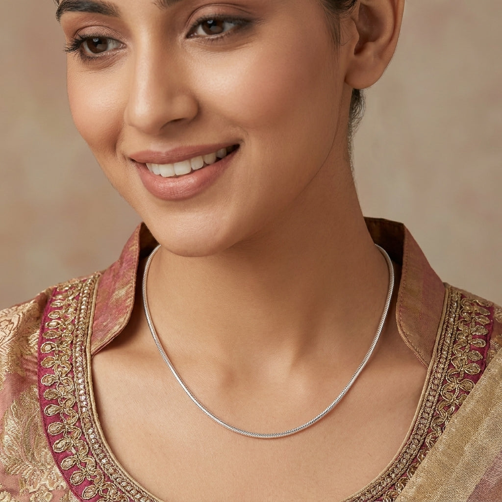 925 Sterling Silver Snake Chain for Women & Kids-991-3-4