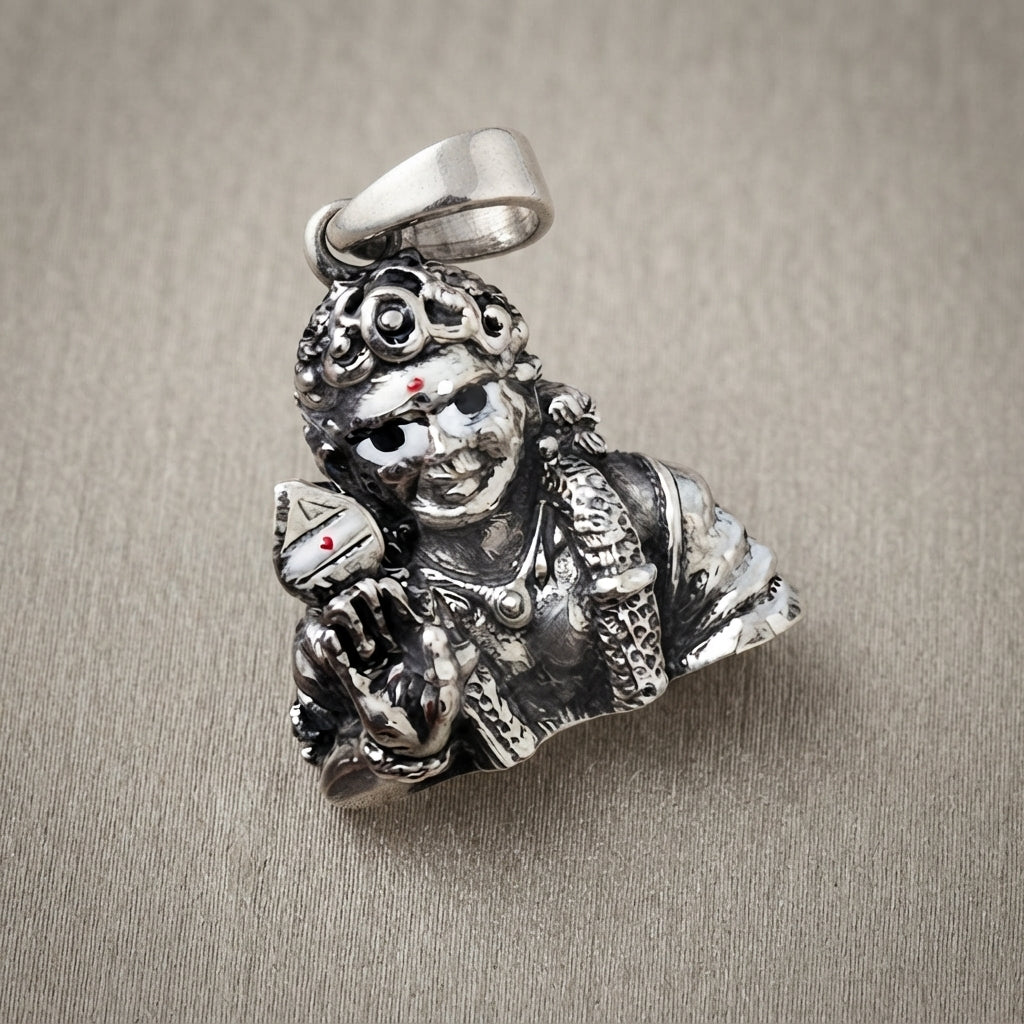 Lord Hanuman Silver Pendant - Auspicious Charm-1307-3-5
