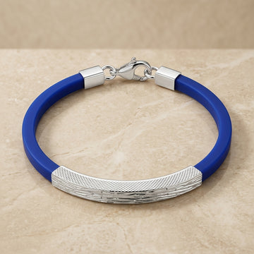 Sterling Silver & Blue Kids Bracelet for Boys-1172-0-0
