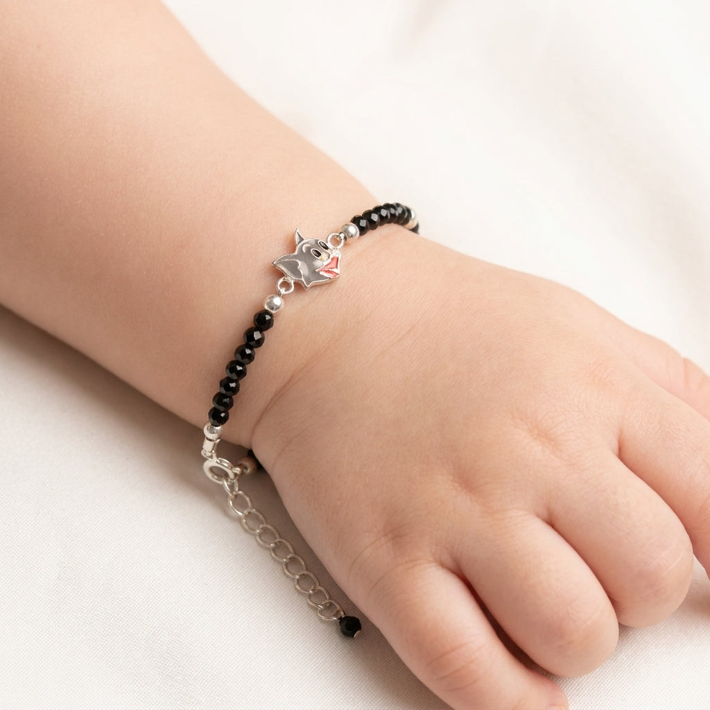 925 Silver Baby Bracelet Pair with Tom Charm-1005-0-0