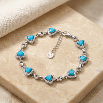 Elegant 925 Silver Blue Gemstone Bracelet-1092-10-0