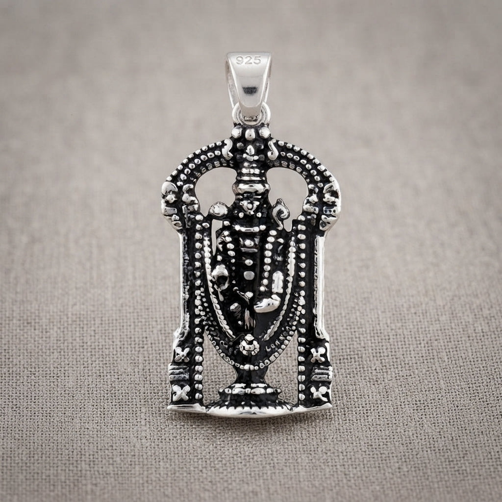 Lord Balaji Silver Pendant - Divine Grace & Style-1287-3-0