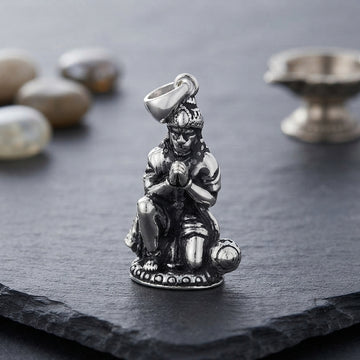 Sterling Silver Lord Hanuman Pendant - Devotional Charm-1294-4-2