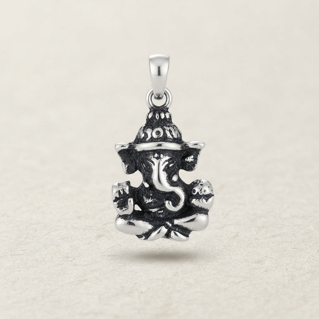 925 Silver Ganesha Pendant - Divine Charm-1302-2-3
