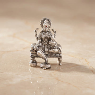Antique Silver Lakshmi Idol | 1" Pooja Murti for Prosperity Assorted-506-11-3