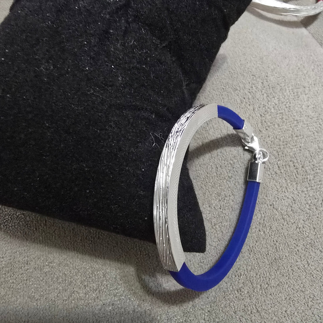 Sterling Silver & Blue Kids Bracelet for Boys-1172-0-0