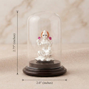 999 Pure Silver Lakshmi Idol in Glass Case | Pooja & Gift-1207-4-61