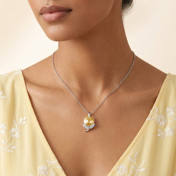 925 Silver Sparkle Butterfly Crystal Necklace-3800