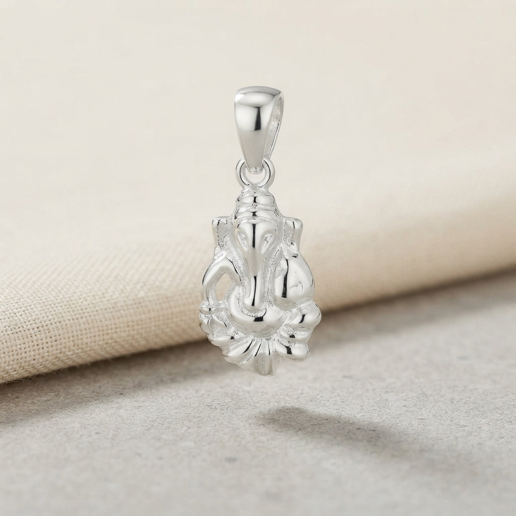 Elegant Real Silver Ganesha Pendant for Protection-1295-1-3
