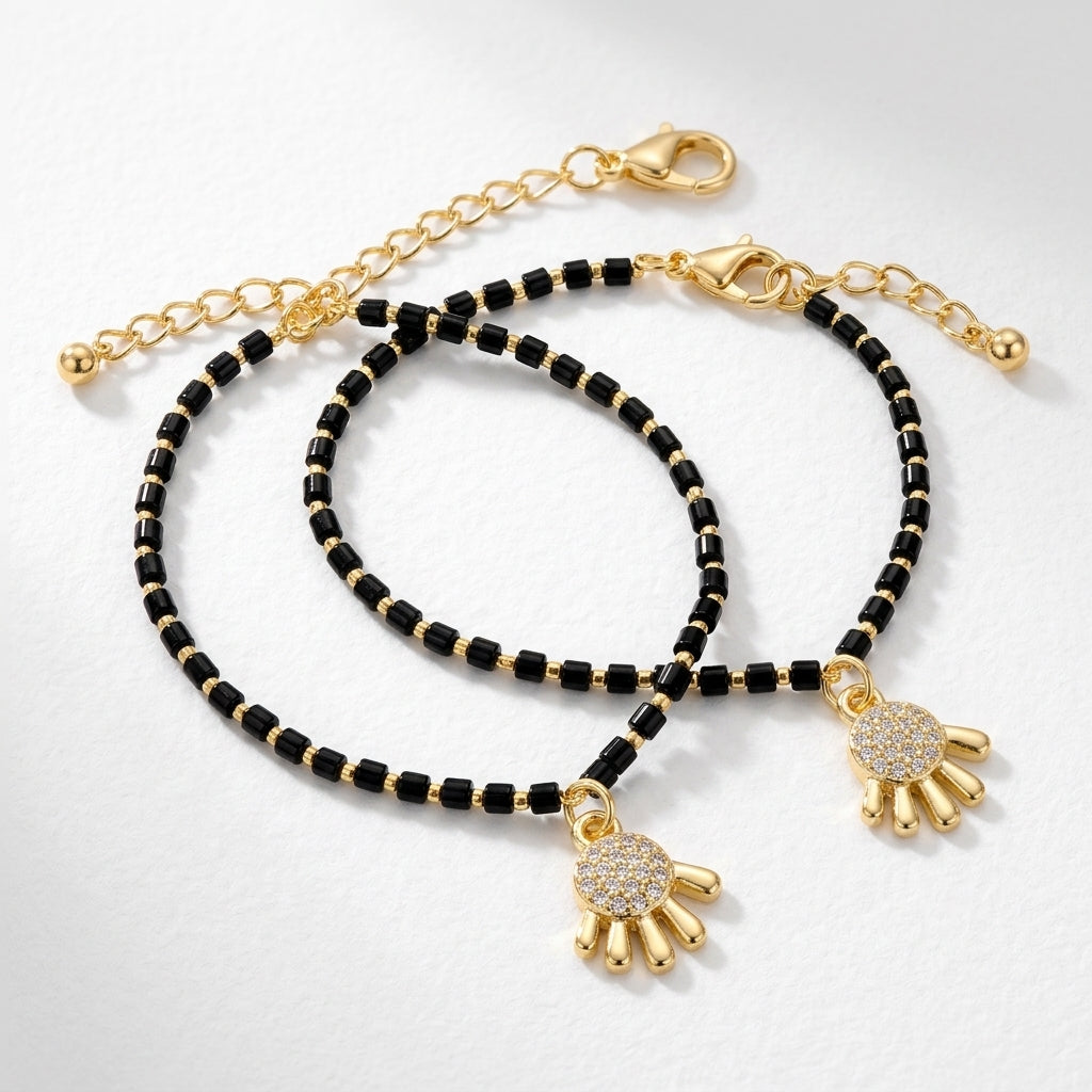 Sparkle & Shine Baby Anklets - Adjustable Pair-1055-4-0