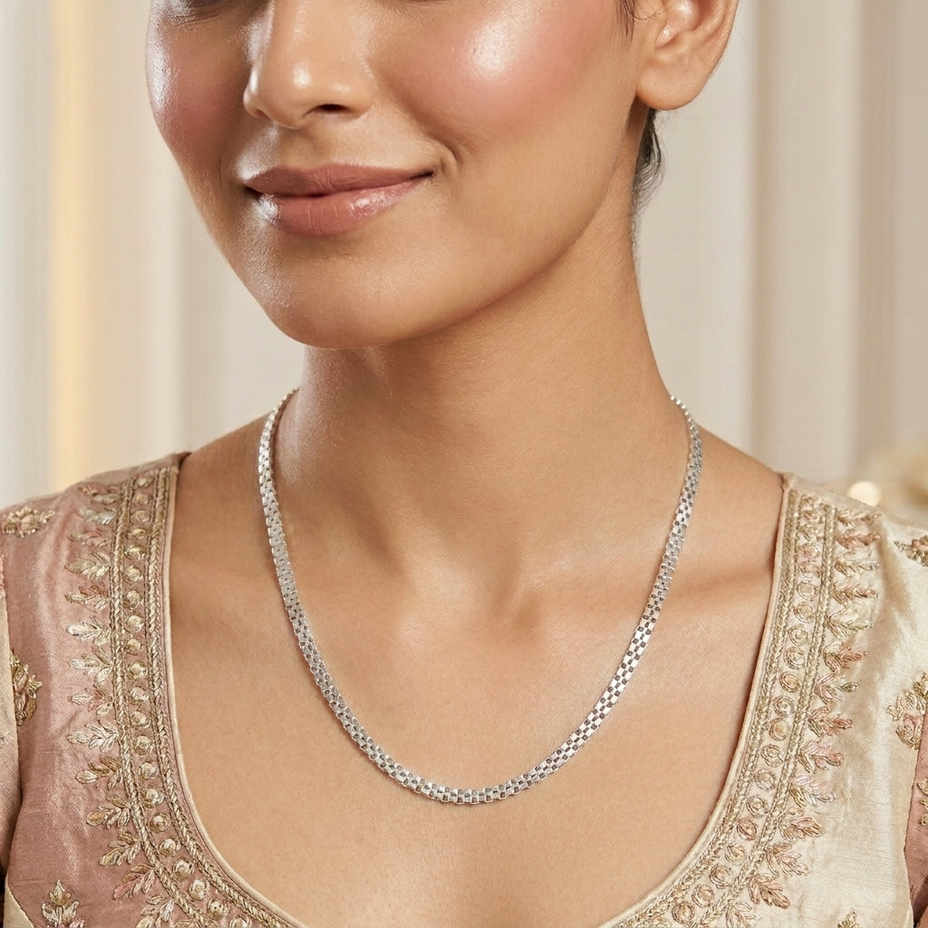 Elegant 925 Sterling Silver Box Chain for Women & Kids-996-5-3