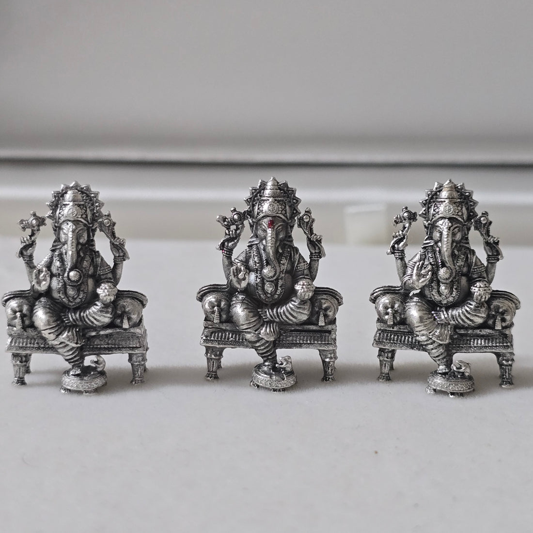 Sacred Antique Silver Ganesh Idol - Divine Blessings Assorted-505-9-8