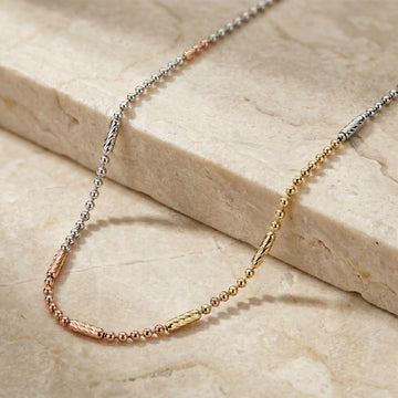 Elegant 925 Silver Tricolor Chain for Women & Kids-984-2-5