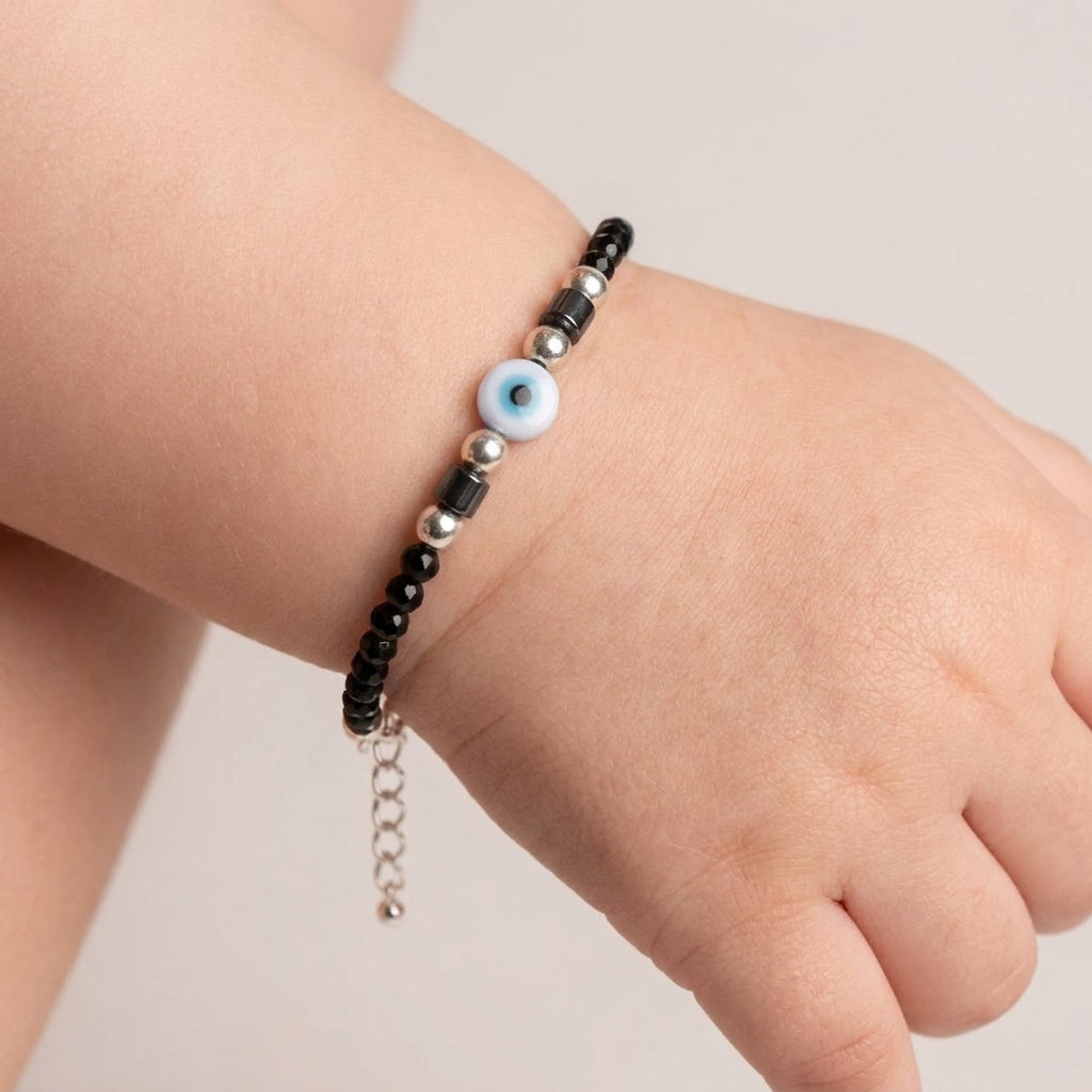 Newborn 925 Silver Evil Eye Baby Bracelet - Kids Kada-1003-0-0