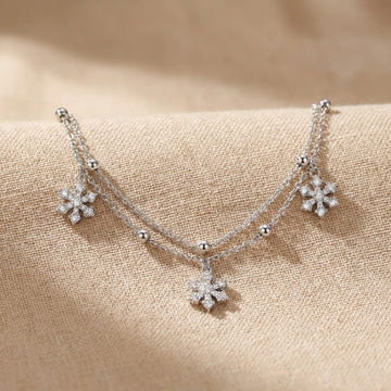 Elegant 925 Silver Snowflake Charm Bracelet