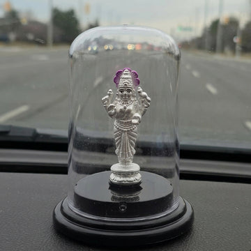 999 Silver Kanyaka Parameshwari Idol with Glass Case-3-28