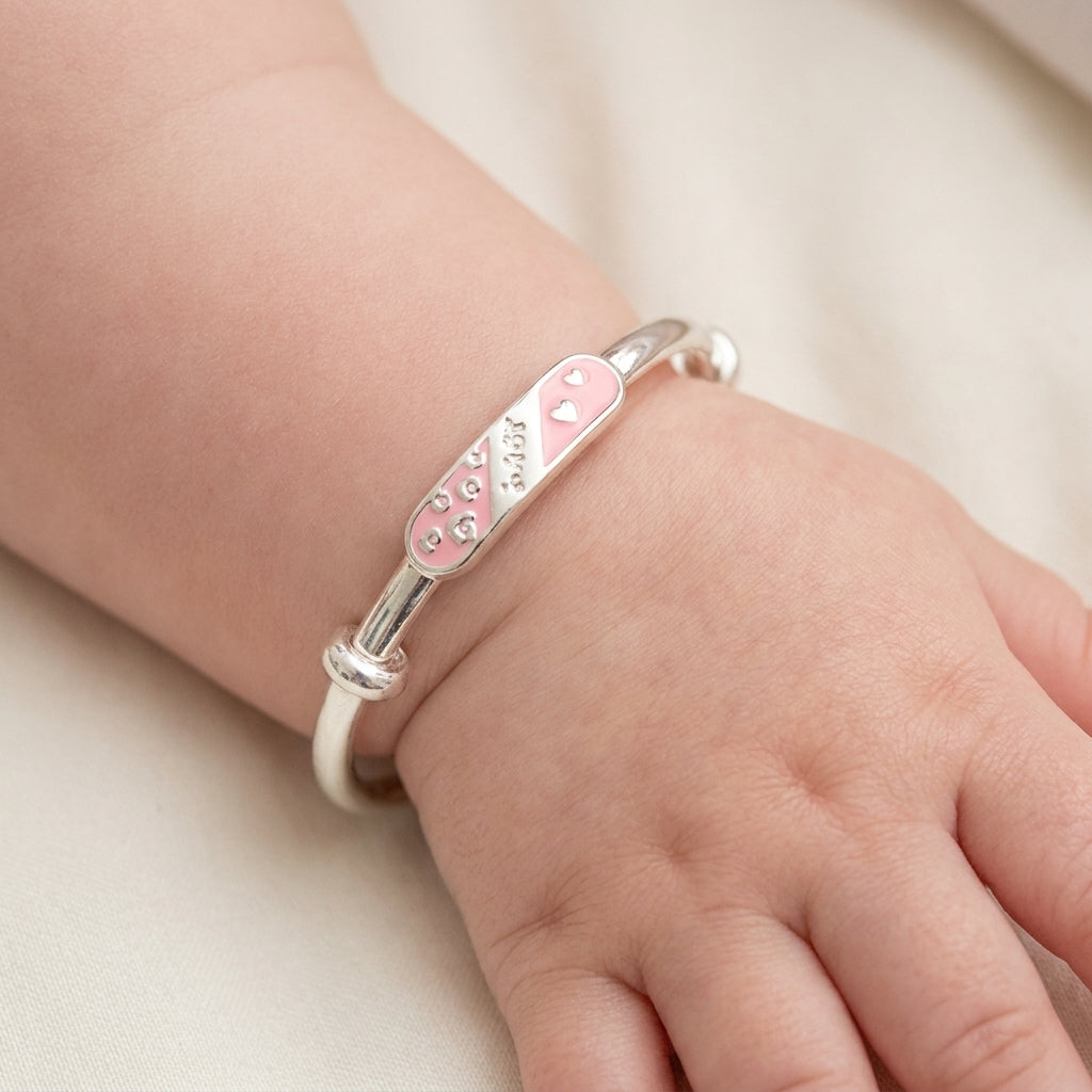 Adorable 925 Silver Baby Kada Bracelet Pair | Adjustable-1007-11-4