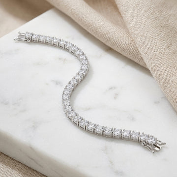 Dazzling 925 Sterling Silver Tennis Bracelet-1091-19-4