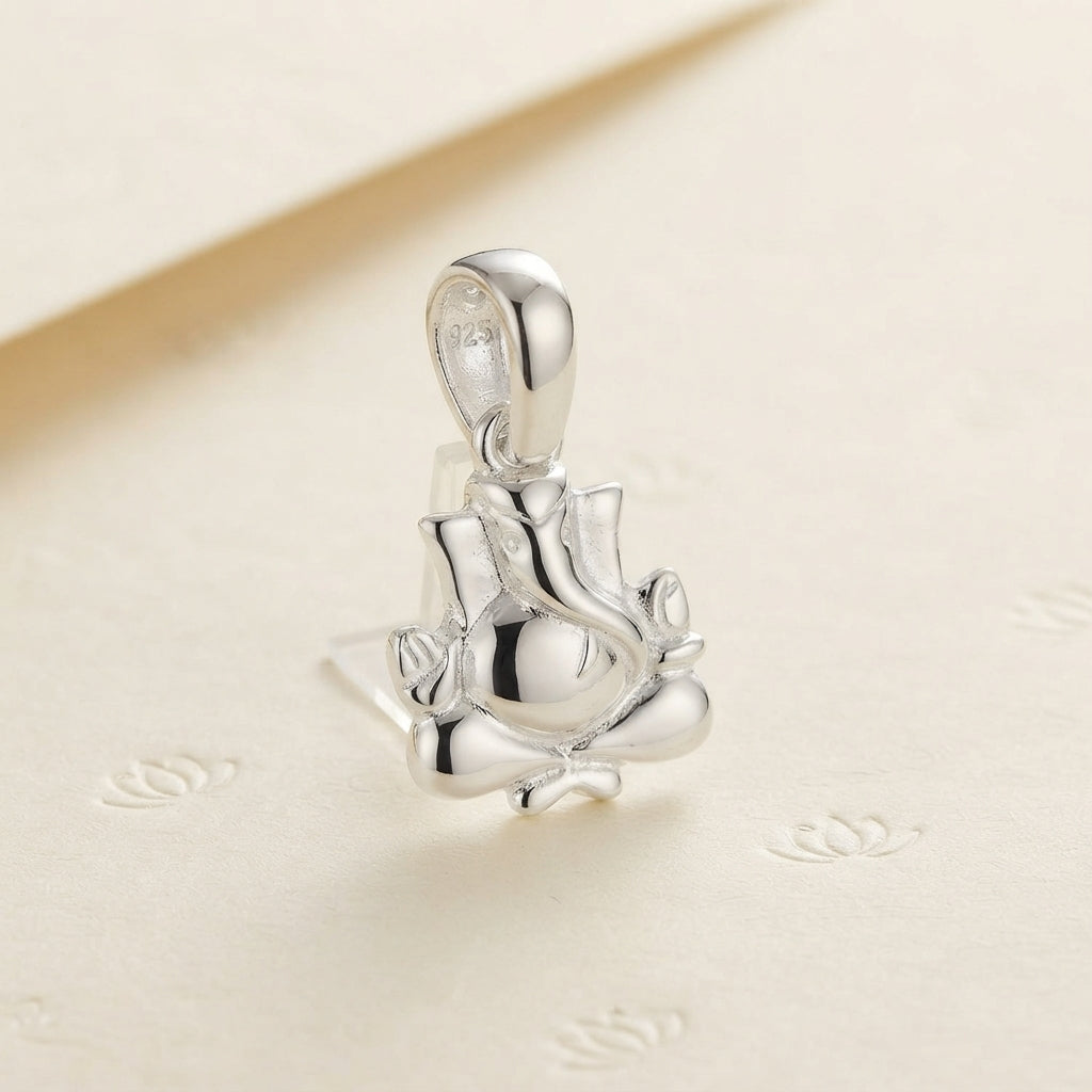 Silver Lord Ganesha Pendant - Auspicious & Elegant-1288-1-9