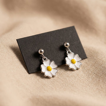 Charming Daisy Gold Plated Silver Earrings-1187-1-6