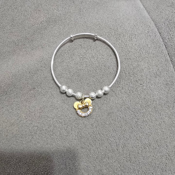 Adjustable Silver Kids Kada with Mickey Charm-1166-6-6