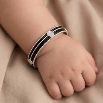 Real Silver Baby Kada Bracelet Pair - Adjustable-1045-15-8