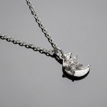 925 Silver Moon & Star Necklace - Dainty & Dazzling-300