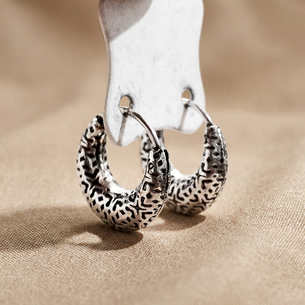 Simple Daily Wear Silver Hoop Earrings for Women & Teens-439-1-3