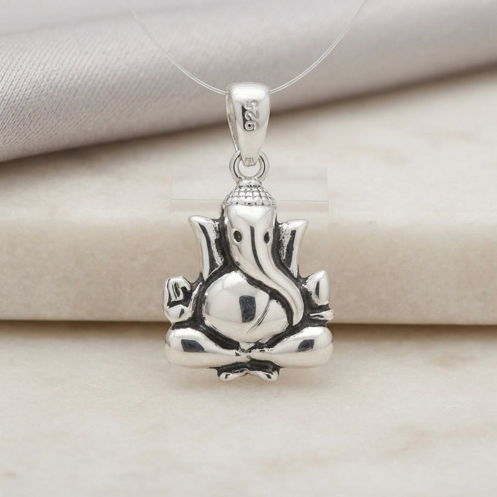 925 Silver Ganesha Pendant - Divine Blessings & Style-1293-1-6