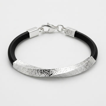 Boy's Sterling Silver & Rubber Kids Bracelet-1170-0-0