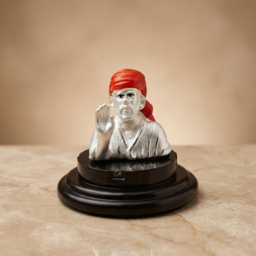 999 silver Sai Baba Idol for Car & Home Pooja | Auspicious Gift - 400