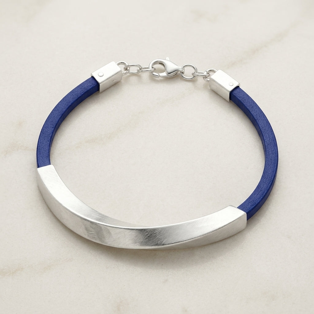 Boy's Sterling Silver & Blue Bracelet-1130-4-5