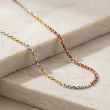 925 Sterling Silver Chain Gold and Rose-Gold plated for Women & Kids-992-5-5