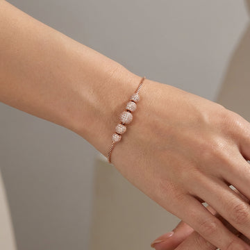 925 Silver Rose Gold Plated Crystal Bracelet