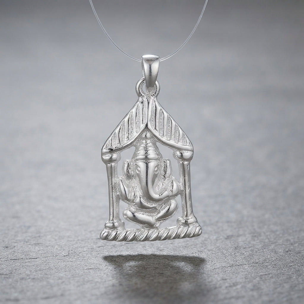 Divine Sterling Silver Ganesha Pendant-1286-2-0