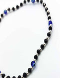 Elastic Black Bead And Evil Eye S925 Silver Anklet - Payal - Leg Chain