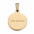 Custom fingerprint engraved round pendant in 18K gold plated stainless steel waterproof and hypoallergenic premium memorial gift for parents and couples in USA Canada