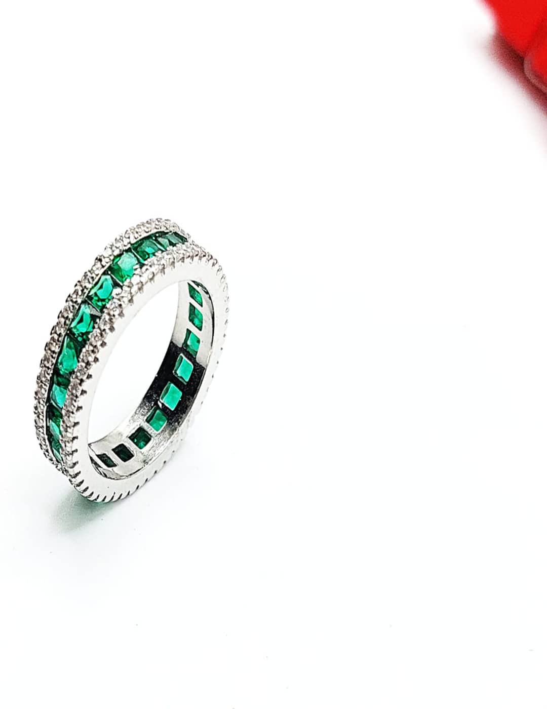 Green Stone Band Ring