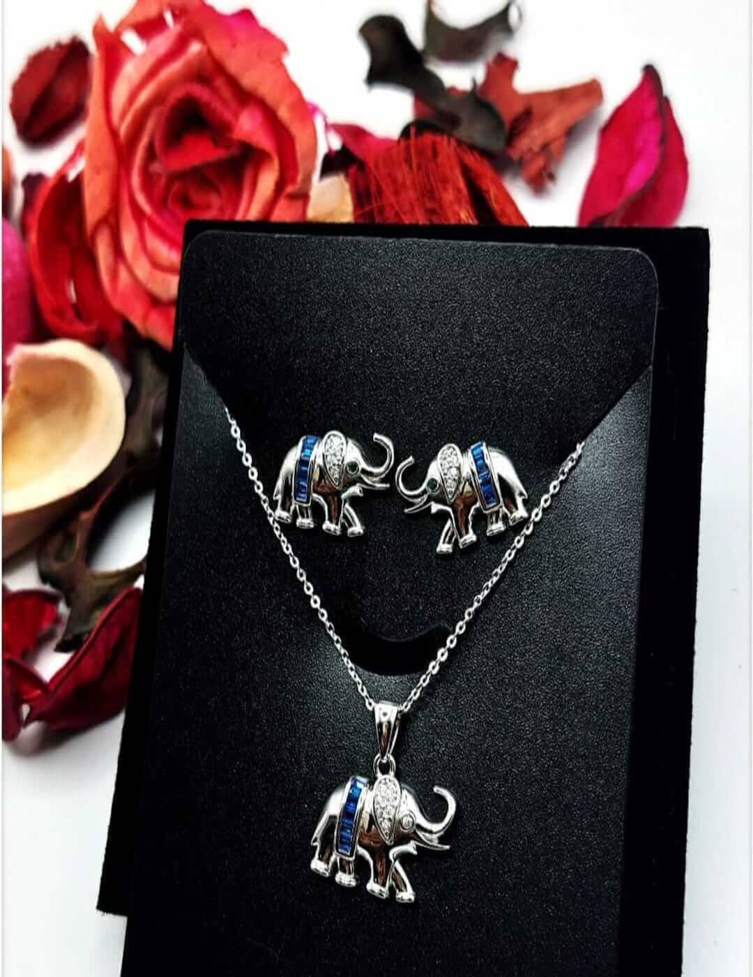 Happy Elephant Necklace Set S925 Silver Necklace Set