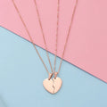 Custom engraved broken heart matching pendants for couples in rose gold plated stainless steel waterproof and hypoallergenic premium gift for new couples and teens in USA Canada