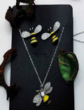 Honey Bee Necklace Set S925 Silver Necklace Set